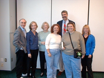 Bob and Alan with some of the library staffers